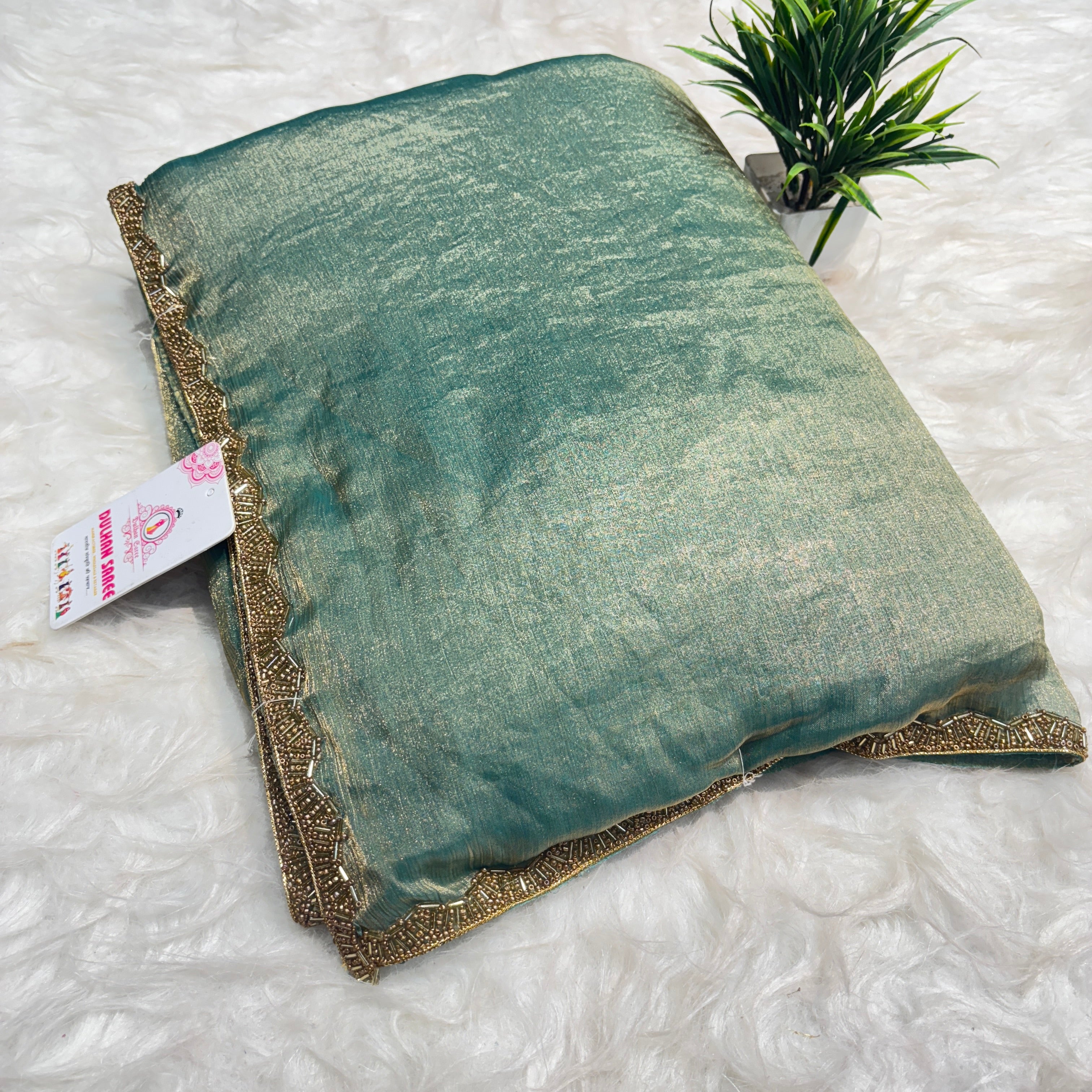 Frendy Saree with Designer Golden Lace – Assorted Colors