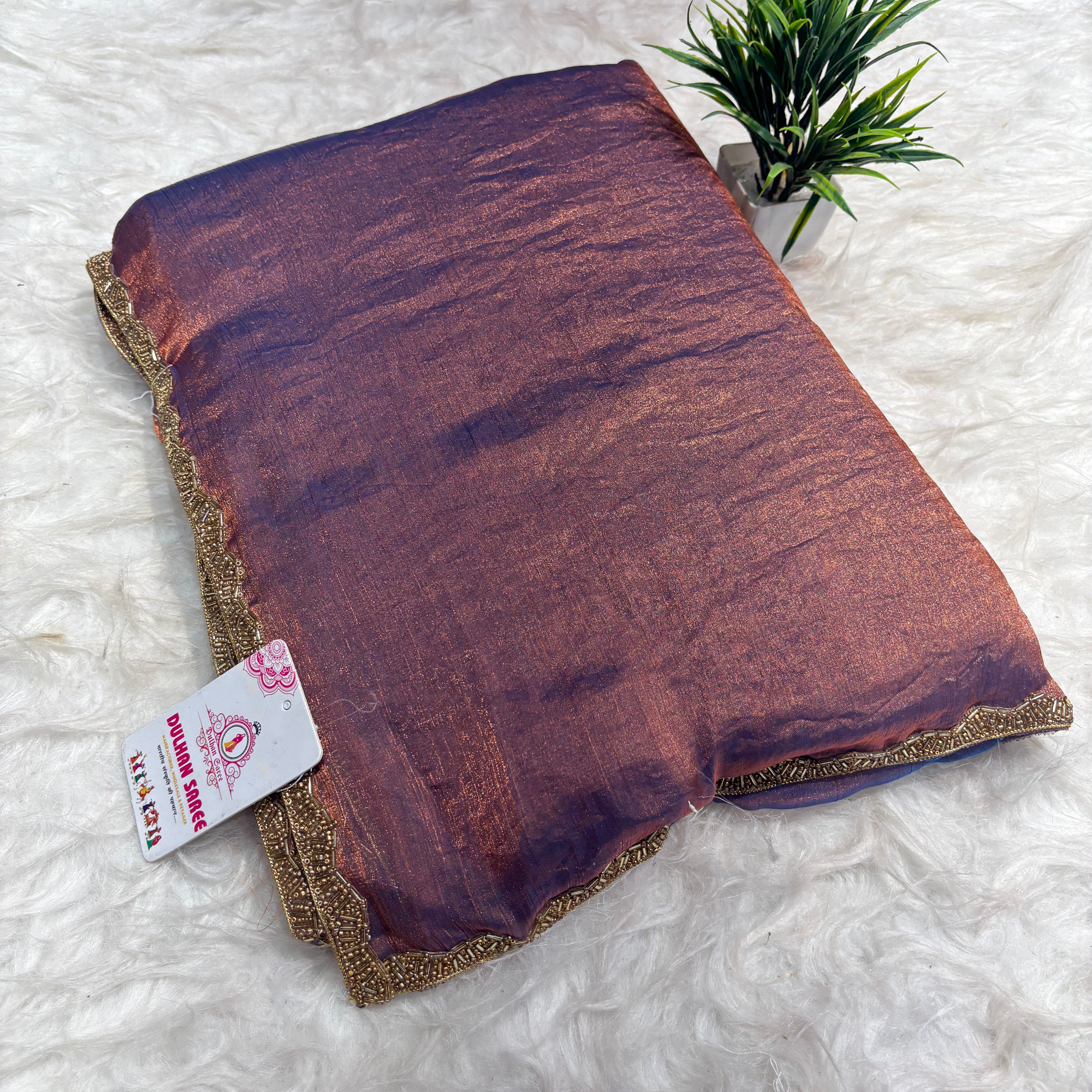 Frendy Saree with Designer Golden Lace – Assorted Colors